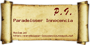 Paradeisser Innocencia névjegykártya